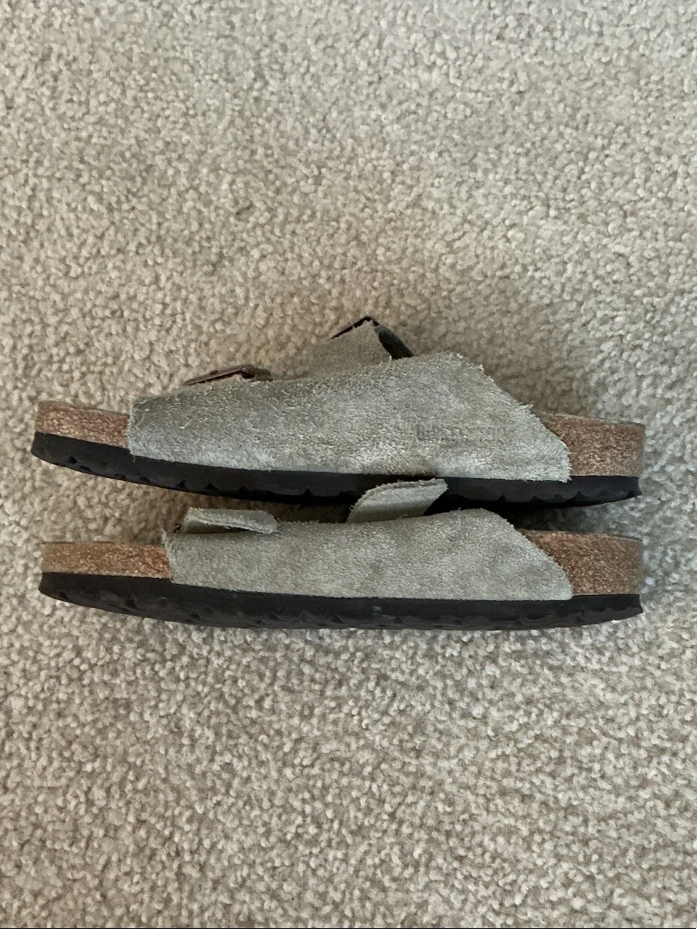 Birkenstock Arizona Tan Suede Two-Buckle Sandals - Size Mens 6 Womens 8